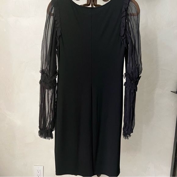 Roberto Cavalli Black V-Neck Shift Mini Dress - Picture 3 of 10